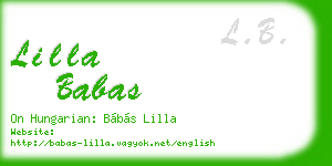 lilla babas business card